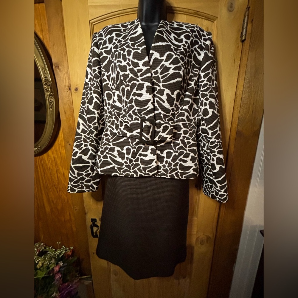 Liz Claiborne Black and White Animal Print Blazer